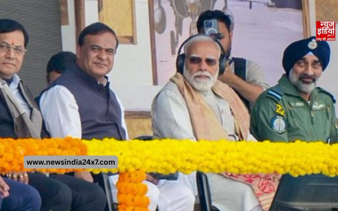 PM मोदी की असम कई सौगातें, कहा- देश को तोड़ने की बात करने वालों को कांग्रेस देती है सम्मान