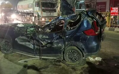 हापुड़ हाईवे हादसा: बस से उतरते यात्रियों पर चढ़ा ट्रक, 2 की मौत