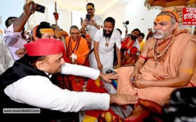 शंकराचार्य से मिले अखिलेश यादव, चंदा चोरी, गोरक्षा और सनातन के मुद्दे पर बीजेपी पर साधा निशाना