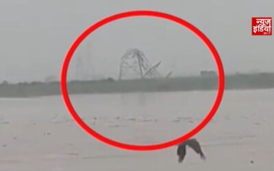 गंगा में उफान से मेरठ में 220 केवी हाईटेंशन लाइन के 3 टावर ढहे, वीडियो वायरल