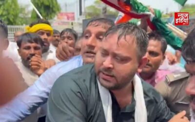 पटना में राजभवन मार्च पर पुलिस की कार्रवाई, तेजस्वी यादव हिरासत में लिए गए