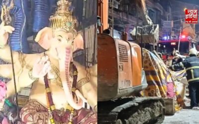 मुंबई के भूलेश्वर में गणपति प्रतिमा गिरने से बड़ा हादसा, 2 की मौत और 5 घायल