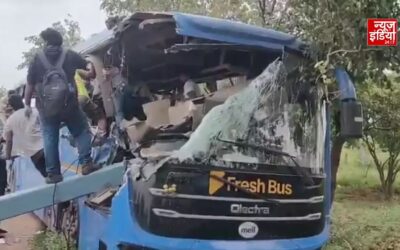 तेलंगाना में दर्दनाक सड़क हादसा, बस-कंटेनर की टक्कर में 6 की मौत