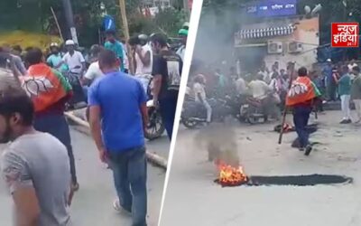 झारखंड बंद के दौरान रांची में BJP का प्रदर्शन, टायर जलाए, सड़कें जाम; कई कार्यकर्ता हिरासत में
