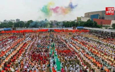 4000 युवाओं ने एक साथ बजाया ढोल-ताशा, 585 ध्वजवाहकों के साथ नागपुर ने रचा विश्व रिकॉर्ड