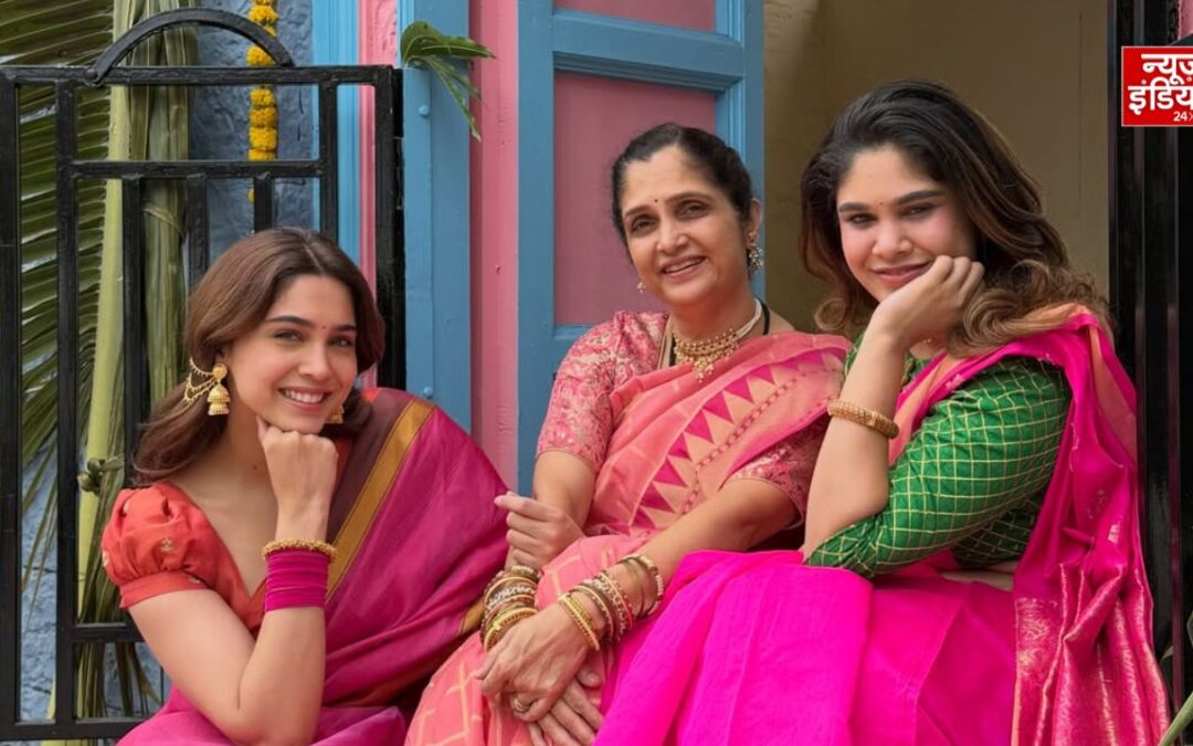 गुलाबी साड़ी में शरवरी ने मनाई गणेश चतुर्थी, बप्पा संग दिखा प्यारा अंदाज