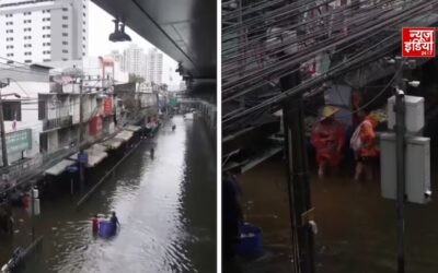 बैंकॉक में बाढ़ से हाहाकार, कमर तक पानी में चलने को मजबूर लोग; 52 हजार परिवार प्रभावित
