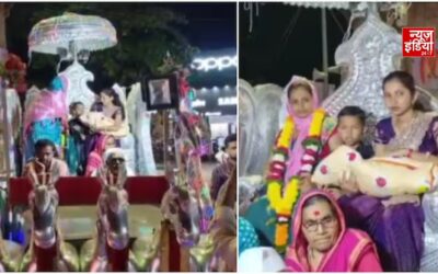 200 साल बाद घर में गूंजी बेटी की किलकारी, बीड में गाजे-बाजे के साथ रथ पर हुआ नन्ही गार्गी का स्वागत